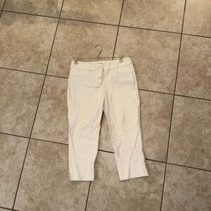 LOFT Vintage OG White Cream Cotton Cropped Capris Pants